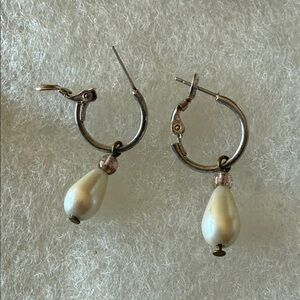 Pearls on Silver Wire Earrings